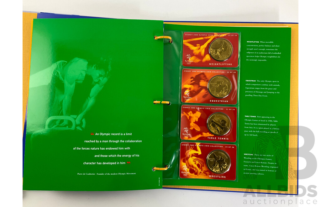 Australian 2000 Five Dollar Coin Collection and Folder, Sydney Olympics - Face Value $140