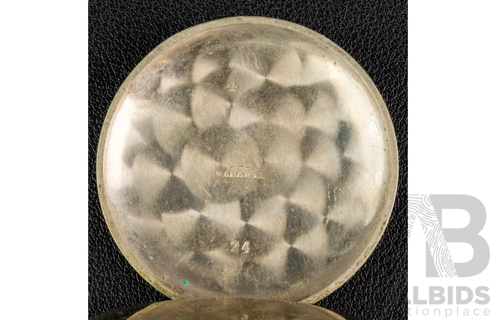 Antique Yezda 50mm Open Face Hunter Pocket Watch for Repair or Parts, Silver Plated, Dated (19)10