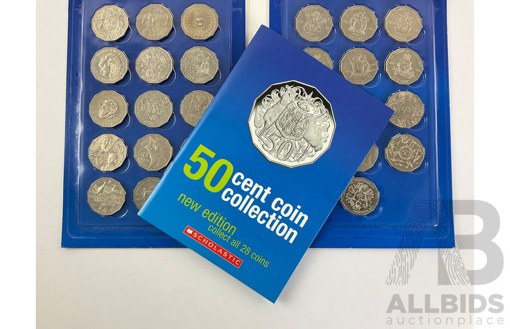 Australian Scholastic Fifty Cent Coin Collection and Folder
