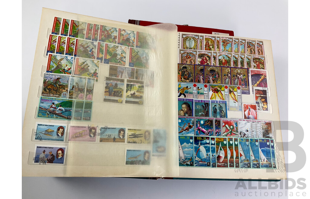 Three Albums of Vintage International Stamps Including Poland, Cuba, USSR, North Korea, Equatorial Guinea Albania. - Some Mints