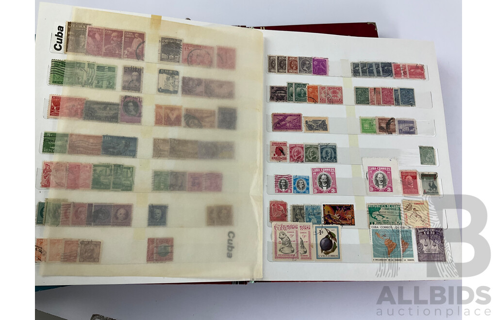 Three Albums of Vintage International Stamps Including Poland, Cuba, USSR, North Korea, Equatorial Guinea Albania. - Some Mints