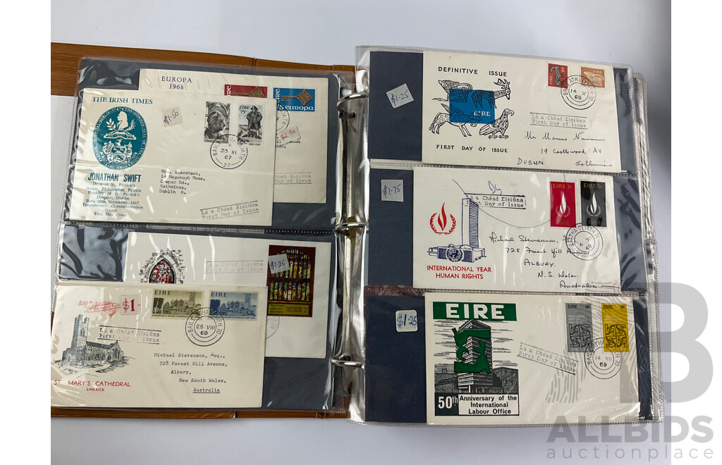 Three Albums of Vintage International First Day Covers Including United Nations, USA, Ireland, Yugoslavia, Poland, Examples Spanning 1940's to 1990's