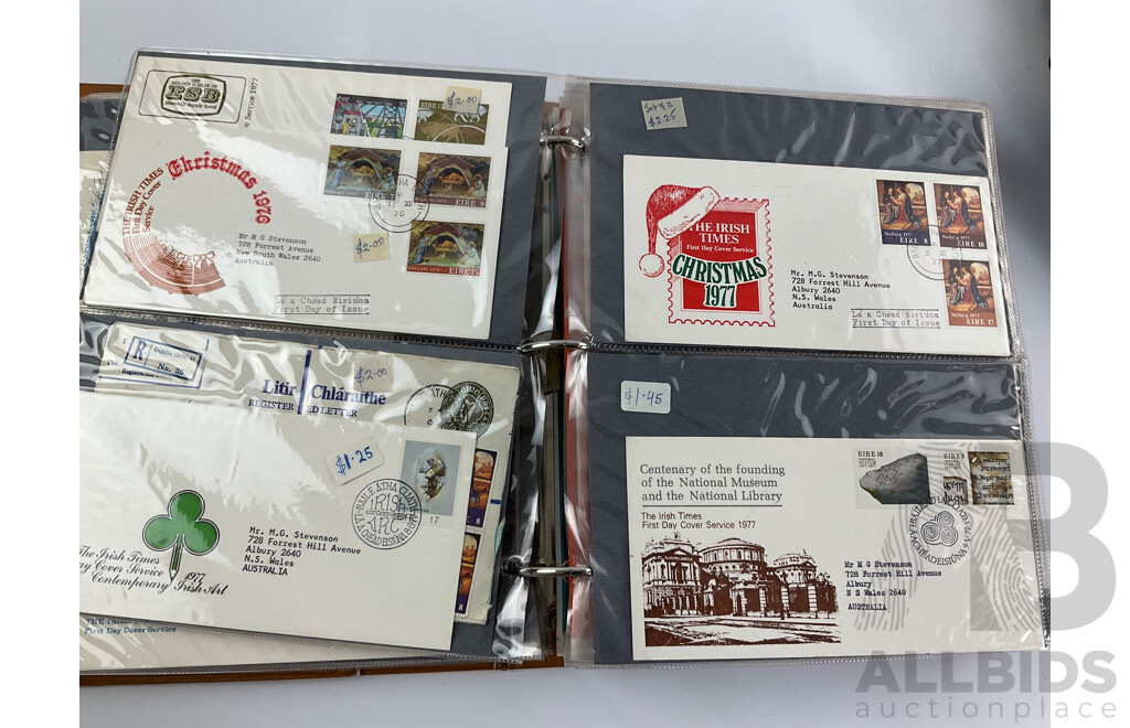 Three Albums of Vintage International First Day Covers Including United Nations, USA, Ireland, Yugoslavia, Poland, Examples Spanning 1940's to 1990's