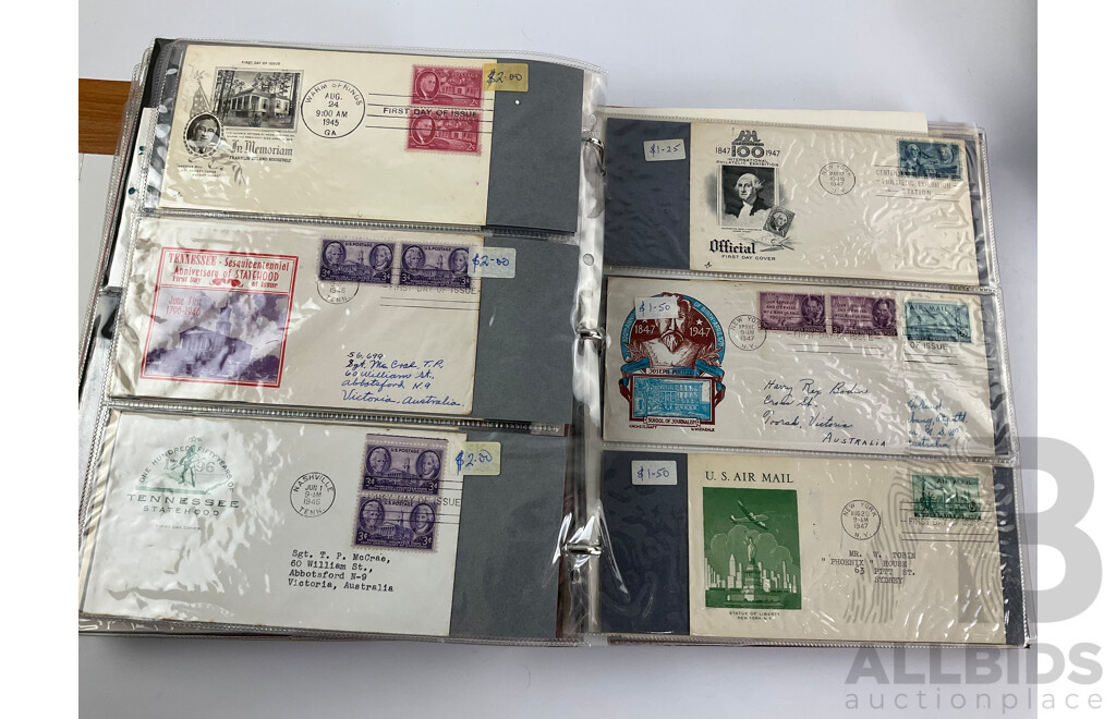 Three Albums of Vintage International First Day Covers Including United Nations, USA, Ireland, Yugoslavia, Poland, Examples Spanning 1940's to 1990's