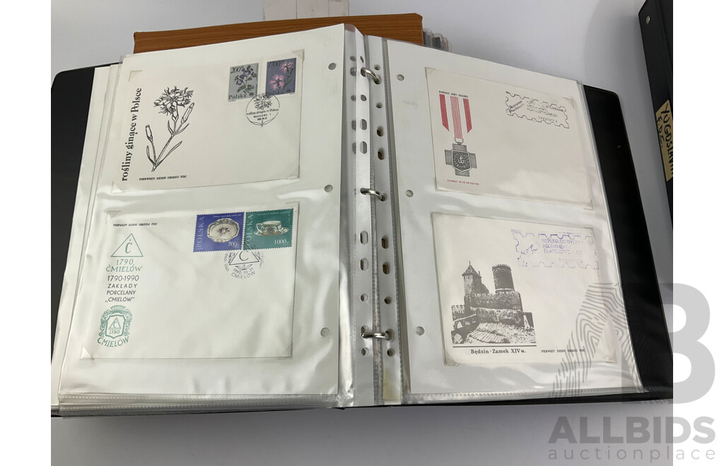 Three Albums of Vintage International First Day Covers Including United Nations, USA, Ireland, Yugoslavia, Poland, Examples Spanning 1940's to 1990's