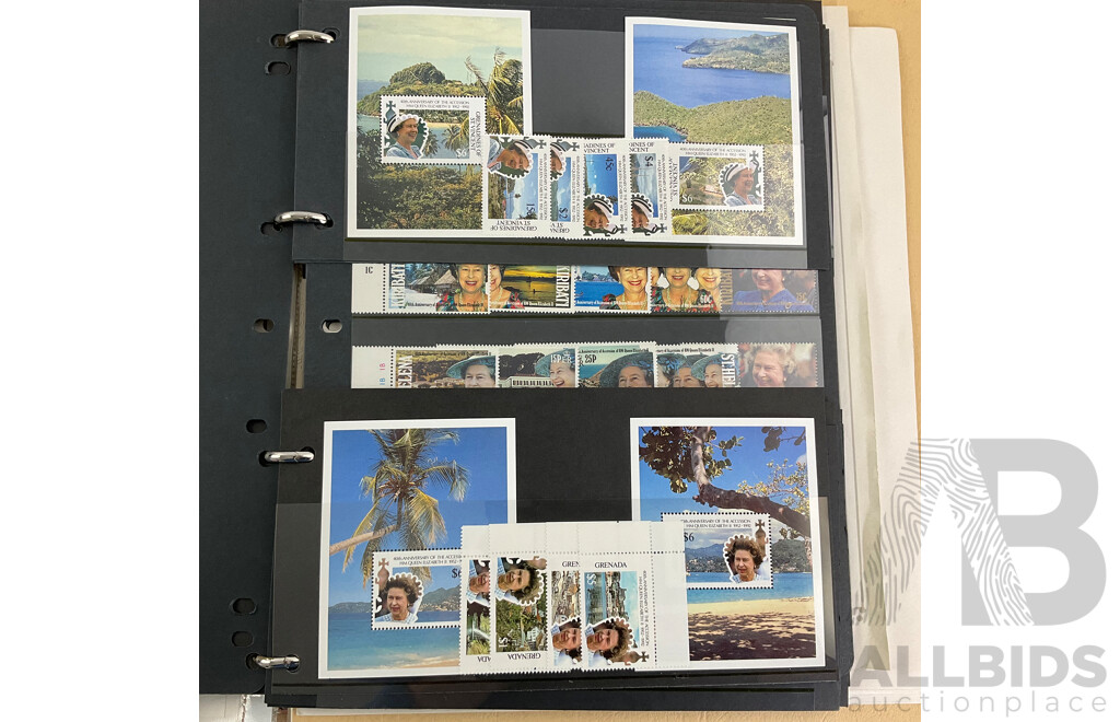 Collection of Commonwealth Countries Mint Stamps Commemorating 40th Anniversary of QE2 Accession, Queen Mother 85th Birthday, Prince Phillip 70th Birthday Including British Virgin Islands, British Indian Ocean Territory, Antigua...........