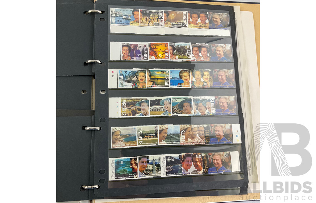 Collection of Commonwealth Countries Mint Stamps Commemorating 40th Anniversary of QE2 Accession, Queen Mother 85th Birthday, Prince Phillip 70th Birthday Including British Virgin Islands, British Indian Ocean Territory, Antigua...........