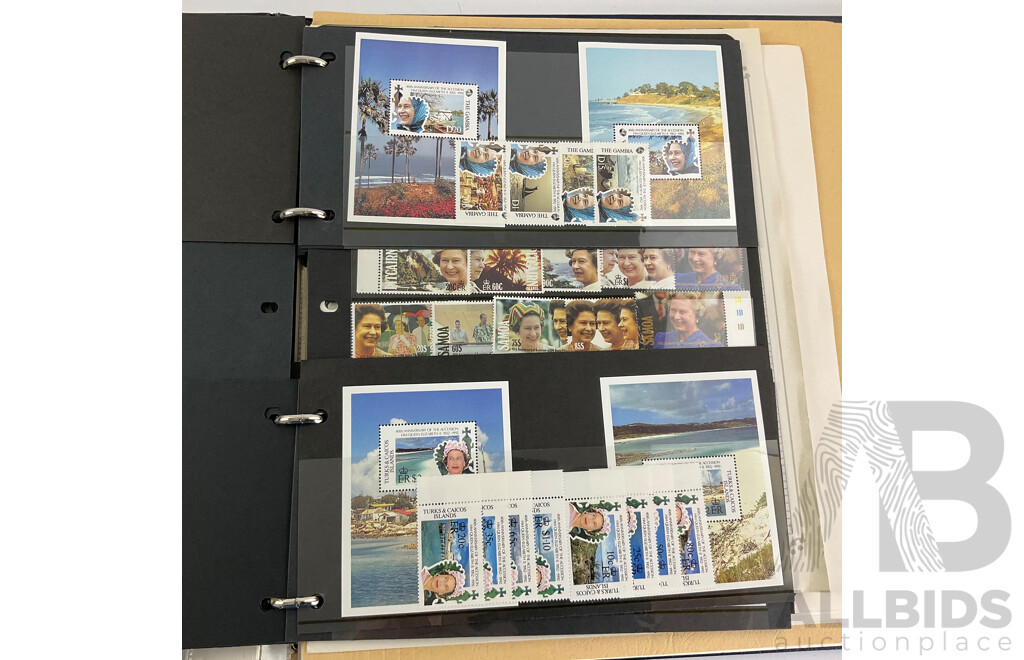 Collection of Commonwealth Countries Mint Stamps Commemorating 40th Anniversary of QE2 Accession, Queen Mother 85th Birthday, Prince Phillip 70th Birthday Including British Virgin Islands, British Indian Ocean Territory, Antigua...........