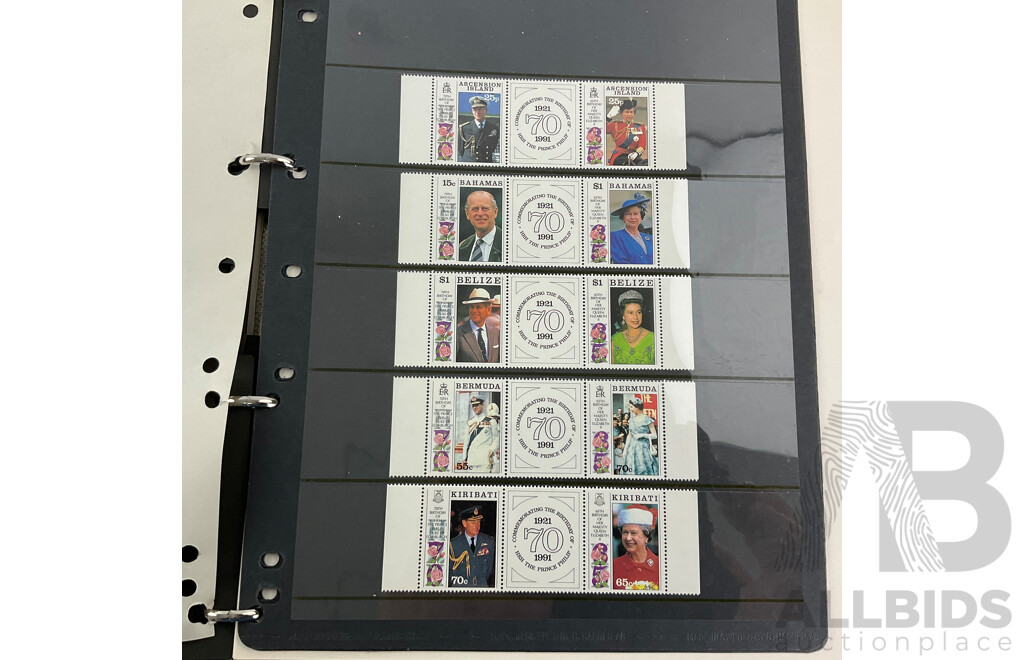 Collection of Commonwealth Countries Mint Stamps Commemorating 40th Anniversary of QE2 Accession, Queen Mother 85th Birthday, Prince Phillip 70th Birthday Including British Virgin Islands, British Indian Ocean Territory, Antigua...........