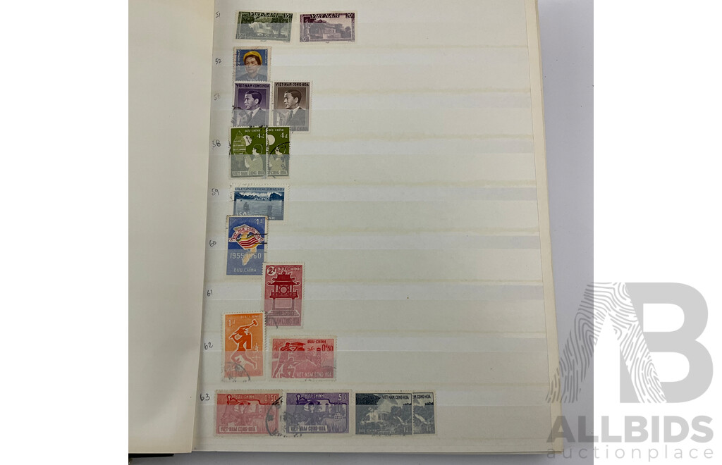 Collection of Vintage International Stamps Including Peru, Honduras, Venezuela, Colombia, Guatamala, Brazil, Mexico, Paraguay, Costa Rica, Vietnam, Laos, Russia