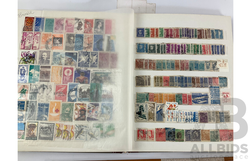 Collection of Vintage International Stamps Including Peru, Honduras, Venezuela, Colombia, Guatamala, Brazil, Mexico, Paraguay, Costa Rica, Vietnam, Laos, Russia