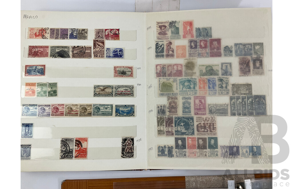 Collection of Vintage International Stamps Including Peru, Honduras, Venezuela, Colombia, Guatamala, Brazil, Mexico, Paraguay, Costa Rica, Vietnam, Laos, Russia