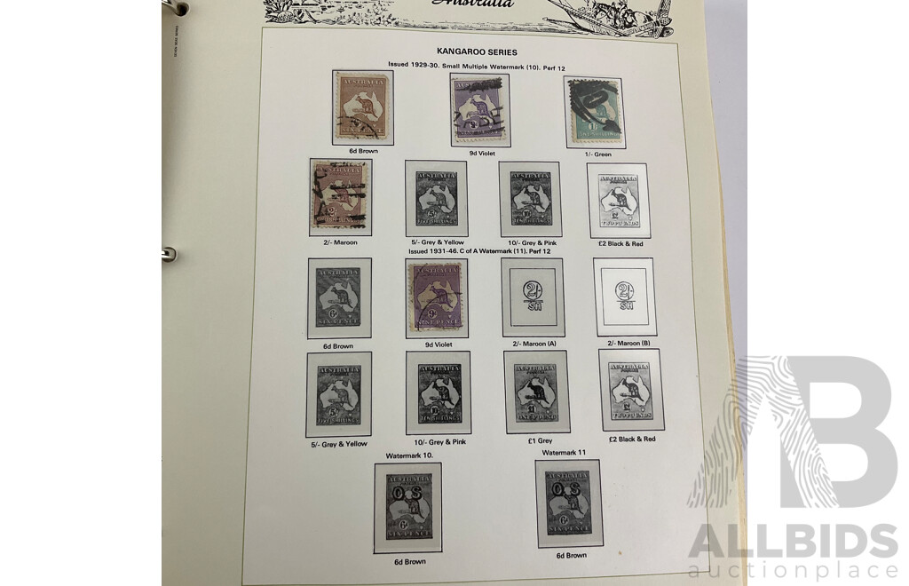 Australian Seven Seas Second Edition Hingeless Predecimal Stamp Album, Spanning Years 1913 to 1965