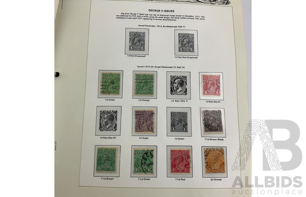 Australian Seven Seas Second Edition Hingeless Predecimal Stamp Album, Spanning Years 1913 to 1965