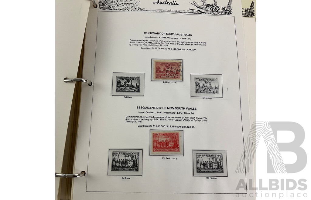Australian Seven Seas Second Edition Hingeless Predecimal Stamp Album, Spanning Years 1913 to 1965