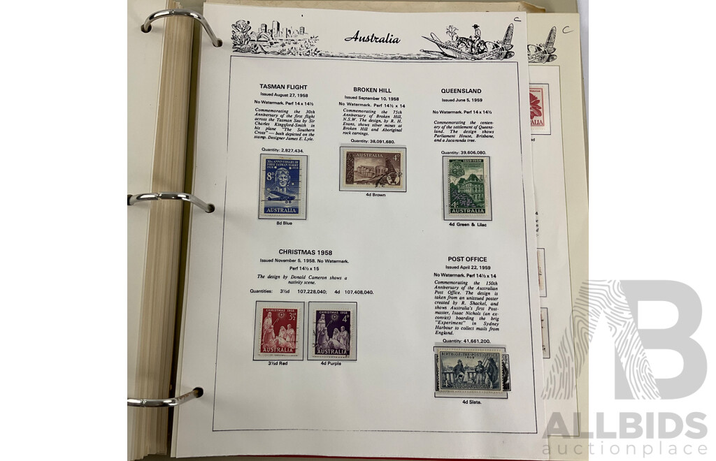 Australian Seven Seas Second Edition Hingeless Predecimal Stamp Album, Spanning Years 1913 to 1965