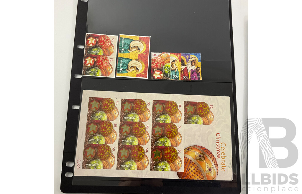 Australian Mint Stamp Blocks, Strips and Mini Sheets Including Quaratine Matters, Lest We Forget, Christmas, Green Power, Dogs - Face Value Over $70