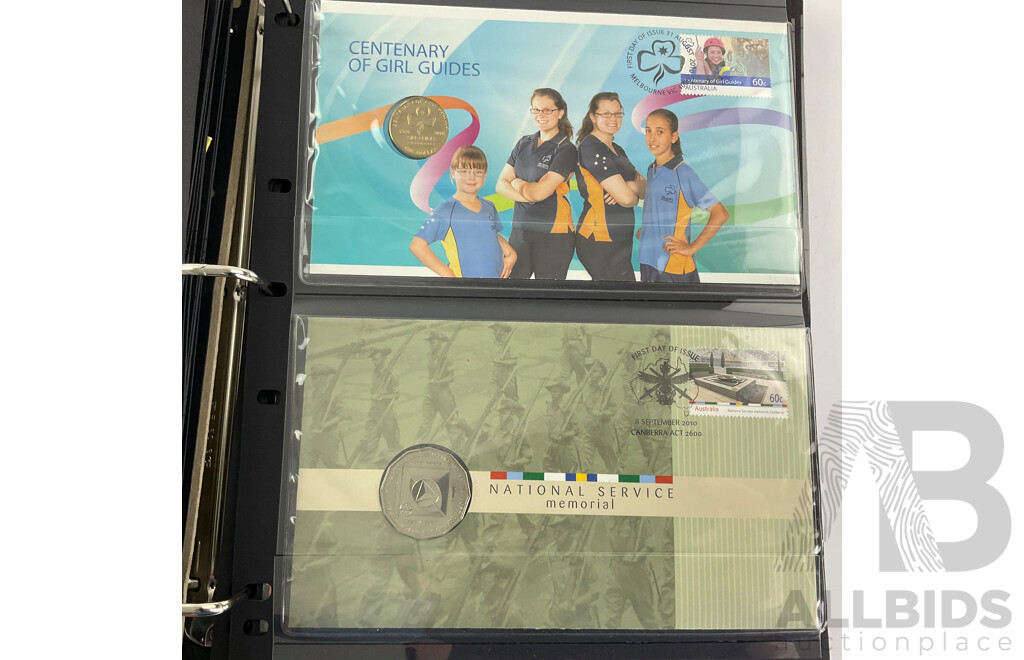 Album of Australian PNCs, Mint Stamp, Blocks Mini Sheets and First Day Covers Including Trans Australian Railway, Royal Christening/Wedding, Sir Douglas Mawson, National Service, Australia Remembers and More