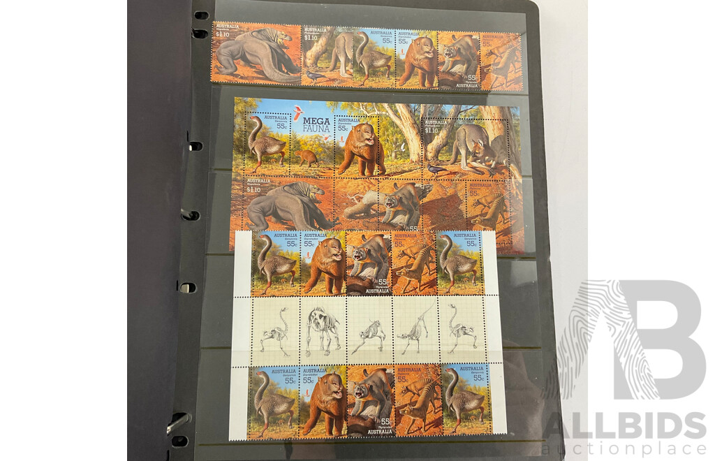 Album of Australian PNCs, Mint Stamp, Blocks Mini Sheets and First Day Covers Including Trans Australian Railway, Royal Christening/Wedding, Sir Douglas Mawson, National Service, Australia Remembers and More