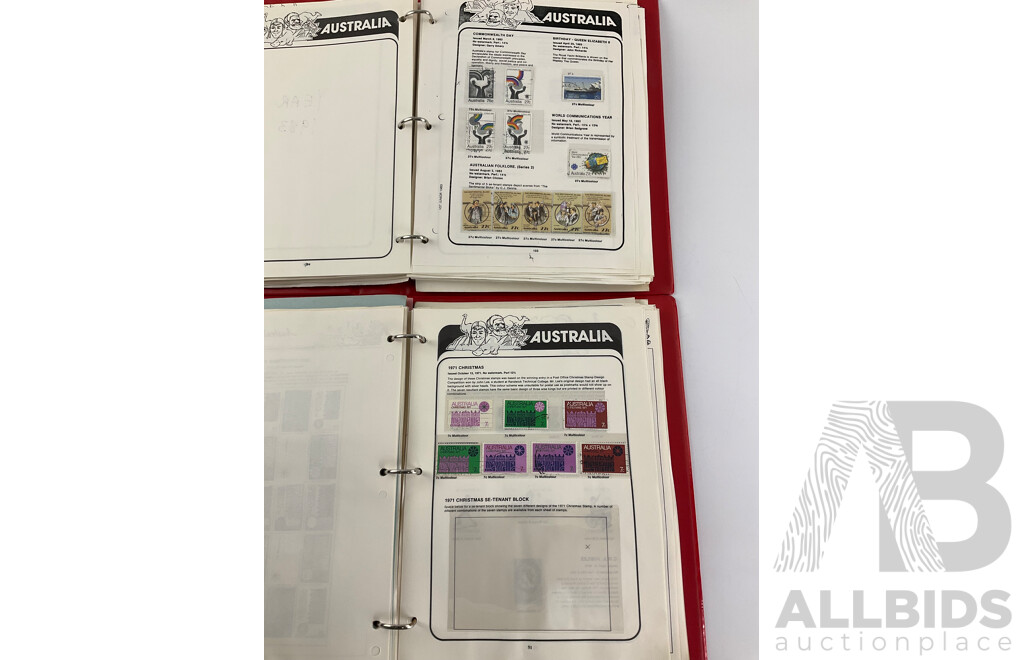 Two Victoria Stamp Traders Albums of Australian Cancelled Stamps Including Predecimal, Mostly Consecutive Examples, Sets Spanning 1966 to 1986