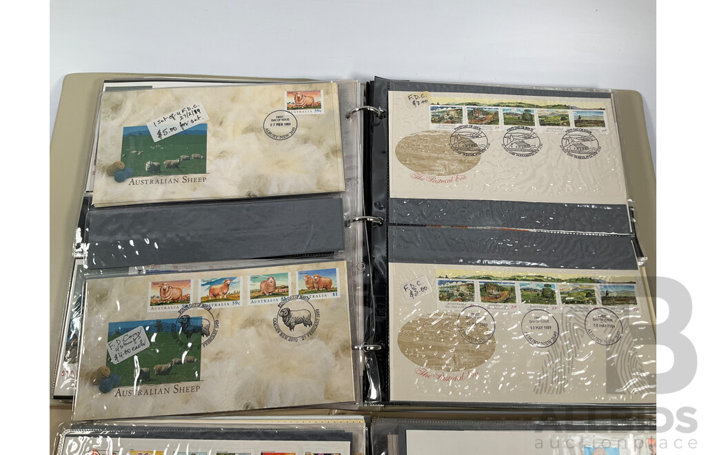 Two Albums of Australian Stamp Booklets, First Day Covers and Stamp Bulletins, Examples Spanning January 1988 to September 1989, Face Value of Stamp Booklets Approximately $105