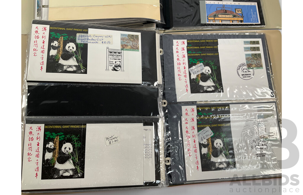 Two Albums of Australian Stamp Booklets, First Day Covers and Stamp Bulletins, Examples Spanning January 1988 to September 1989, Face Value of Stamp Booklets Approximately $105