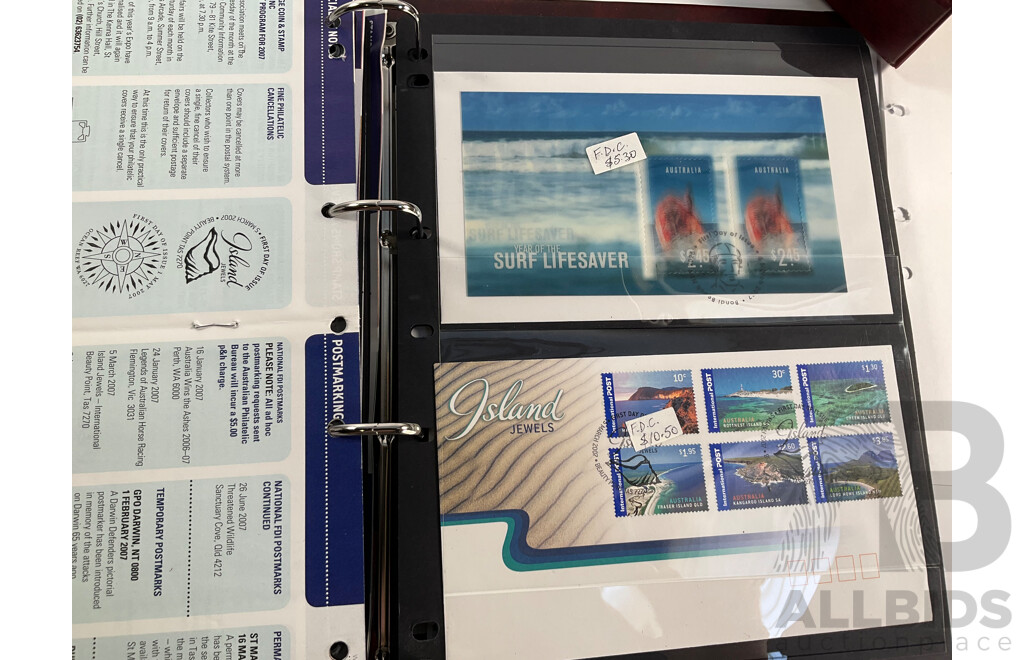 Two Australia Post Albums of First Day Covers, Stamp Books, Mini Sheets and PNCs Including Years 1996 and 2007