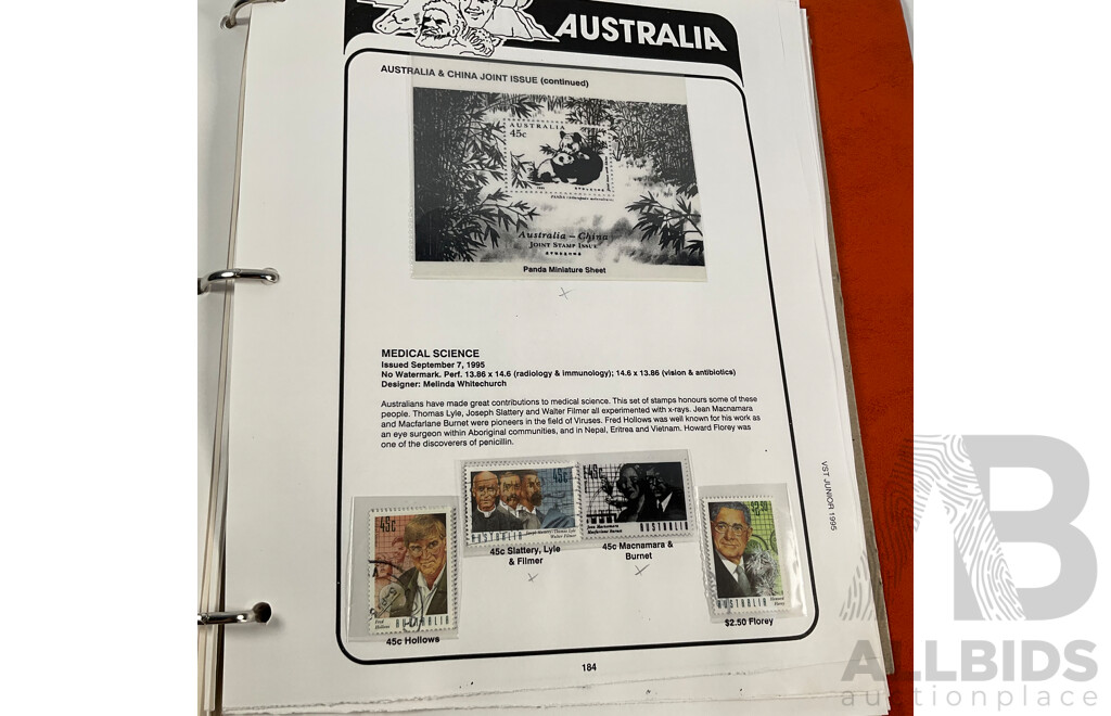 VST Album of Australian 1994 to 1996 Mint and Cancelled Stamps