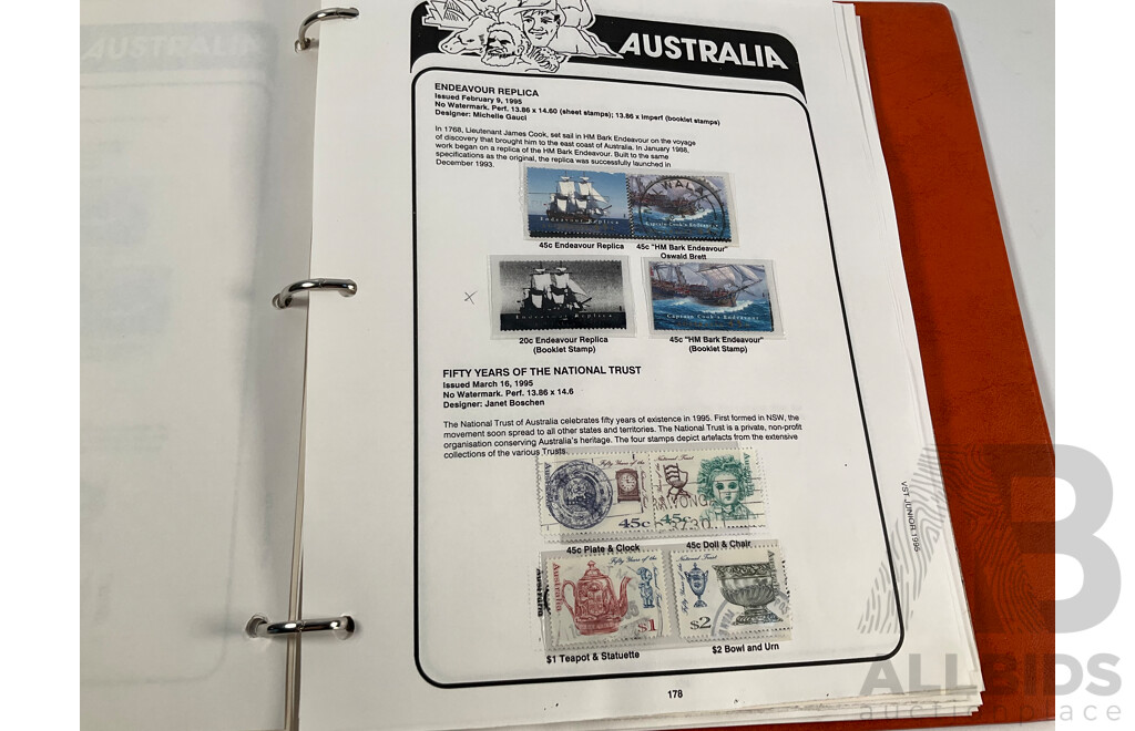 VST Album of Australian 1994 to 1996 Mint and Cancelled Stamps