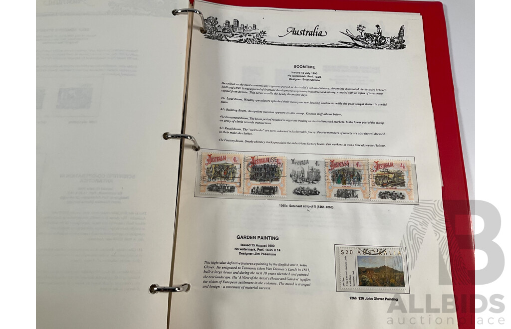 VST Album of Australian 1990 to 1993 Cancelled Stamps