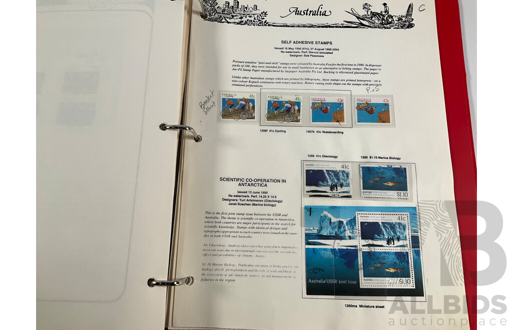 VST Album of Australian 1990 to 1993 Cancelled Stamps