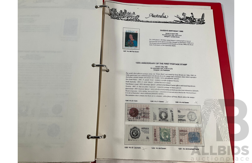 VST Album of Australian 1990 to 1993 Cancelled Stamps