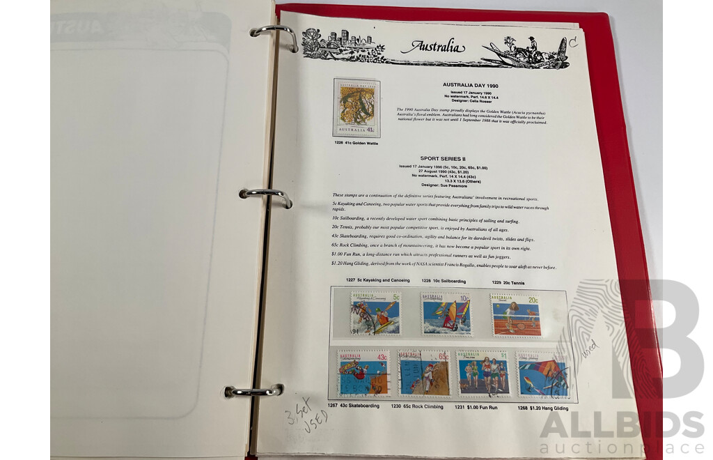 VST Album of Australian 1990 to 1993 Cancelled Stamps