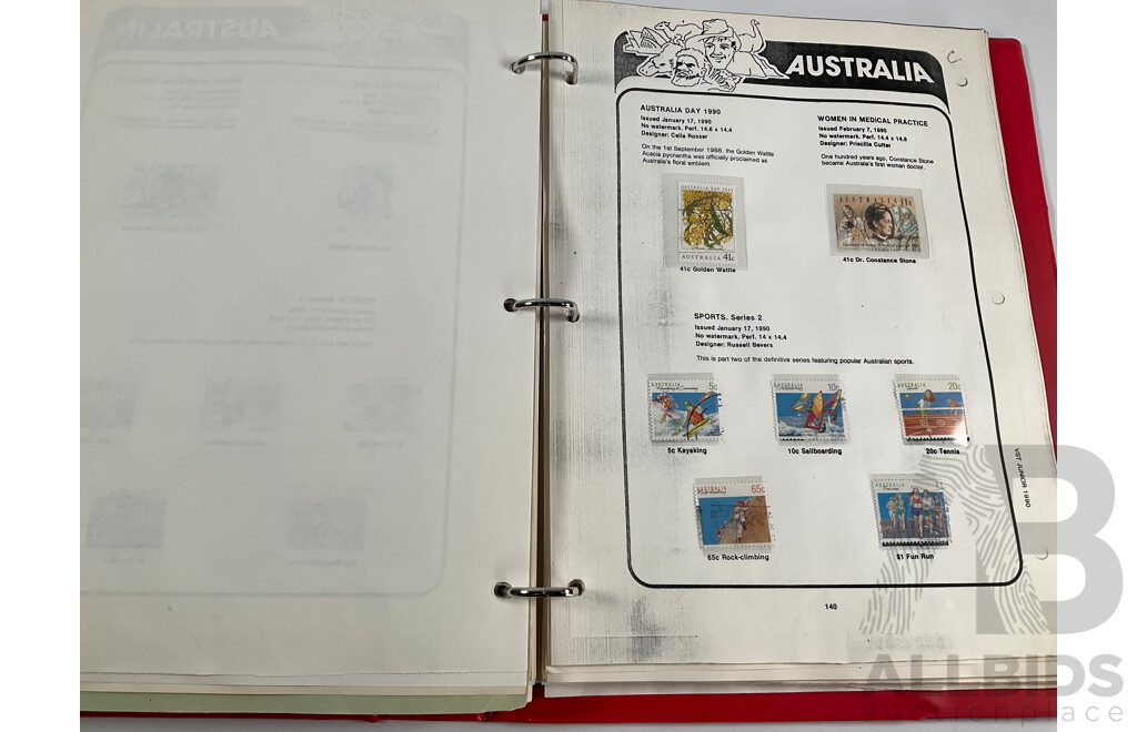 VST Album of Australian 1990 to 1993 Cancelled Stamps