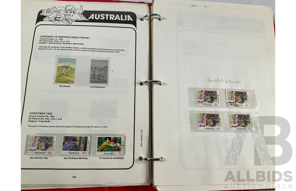 VST Album of Australian 1990 to 1993 Cancelled Stamps