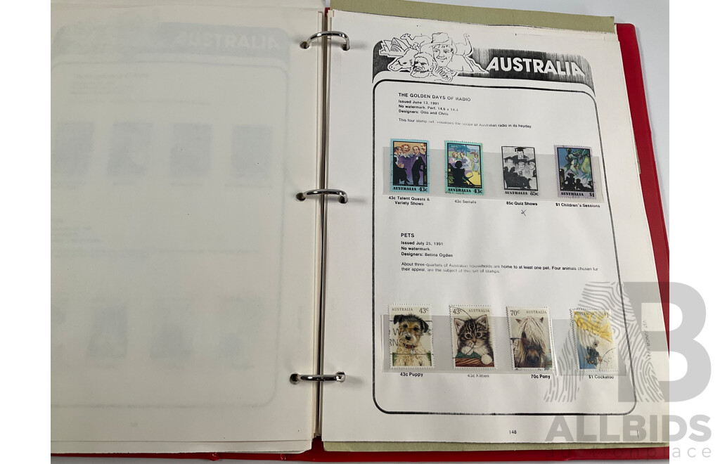 VST Album of Australian 1990 to 1993 Cancelled Stamps