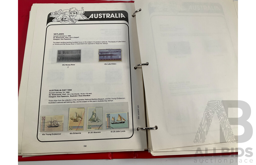 VST Album of Australian 1990 to 1993 Cancelled Stamps