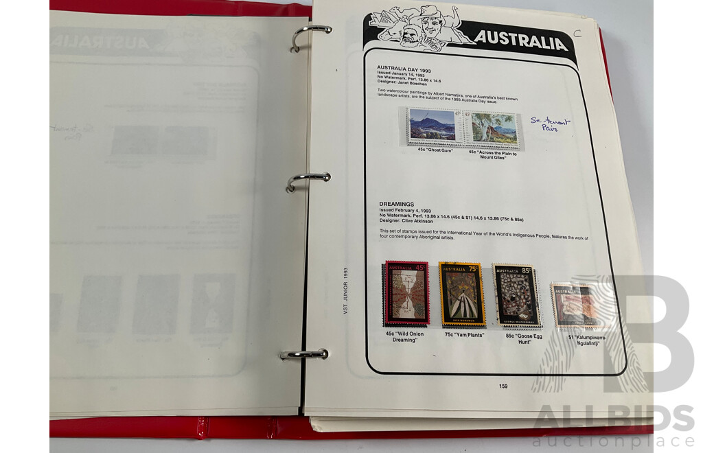 VST Album of Australian 1990 to 1993 Cancelled Stamps