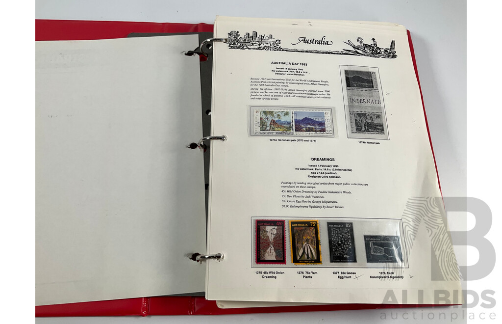 VST Album of Australian 1990 to 1993 Cancelled Stamps