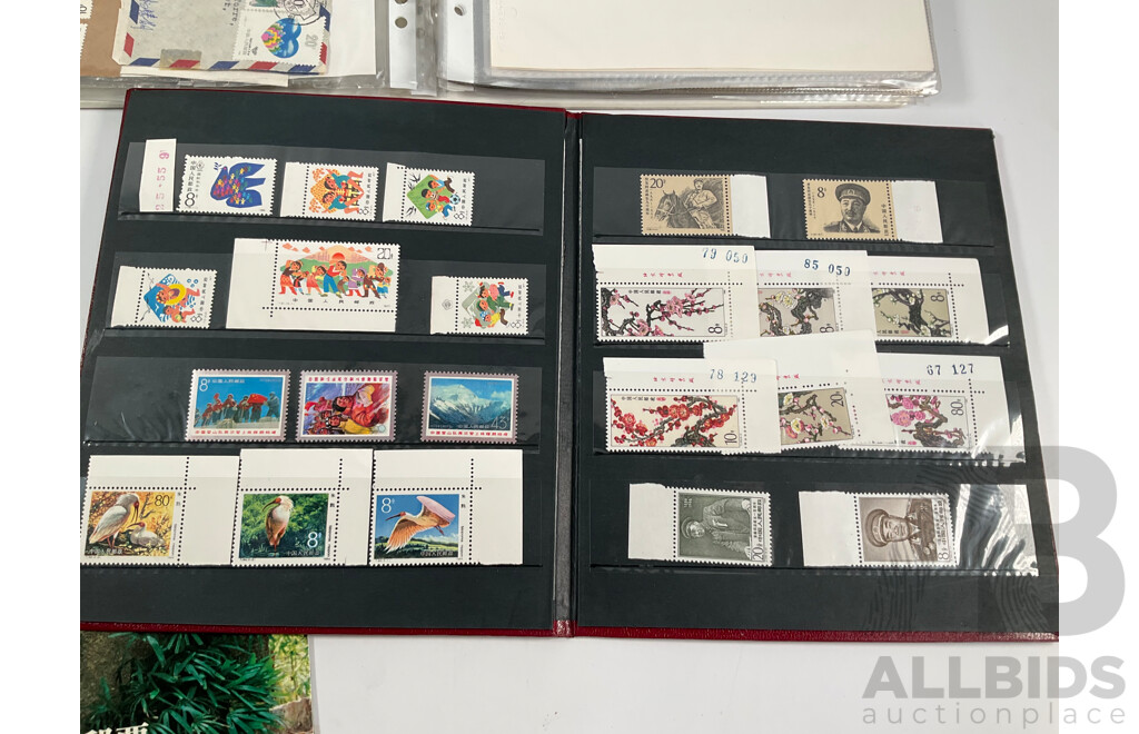 Chinese Mint Stamps Including 1987 Annual Album, Macau 1993 Mint Stamp Album, Mini Sheets Stamps Packs, and First Day Covers