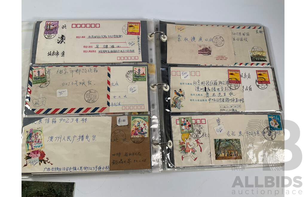 Chinese Mint Stamps Including 1987 Annual Album, Macau 1993 Mint Stamp Album, Mini Sheets Stamps Packs, and First Day Covers