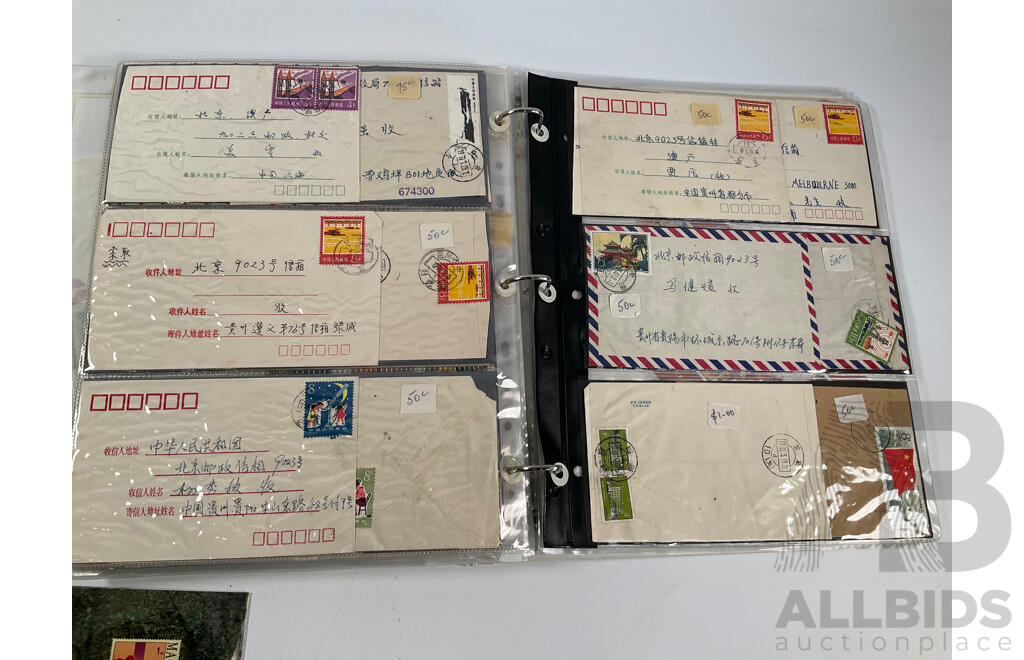 Chinese Mint Stamps Including 1987 Annual Album, Macau 1993 Mint Stamp Album, Mini Sheets Stamps Packs, and First Day Covers