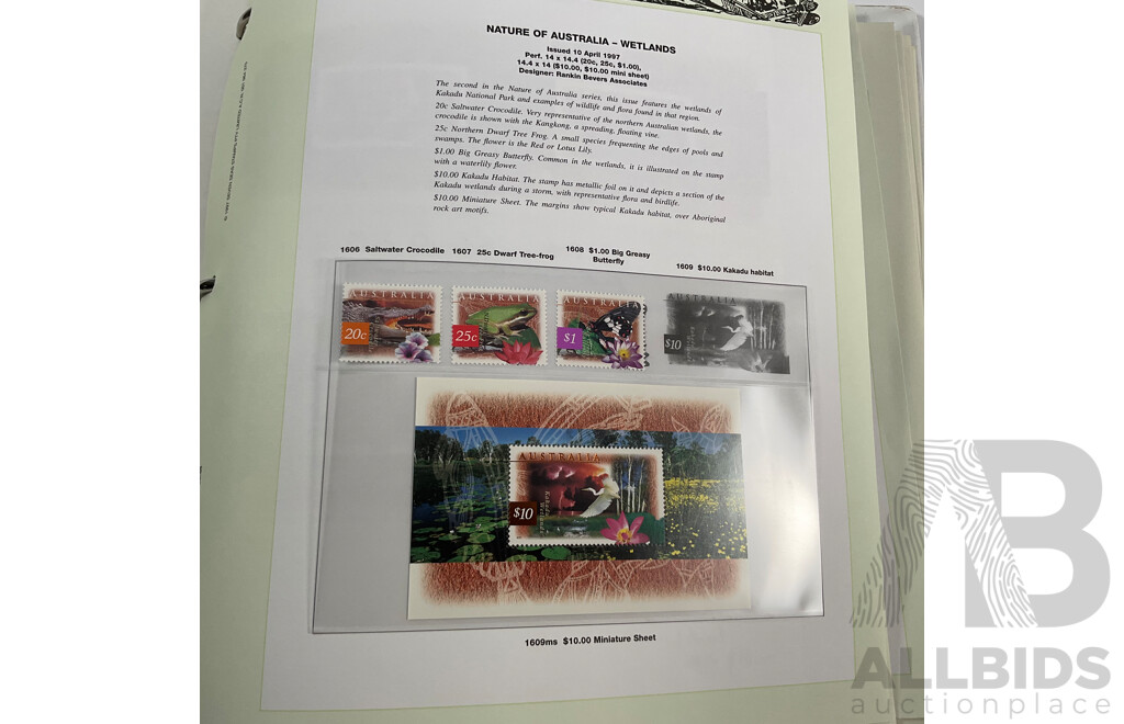 Australian VST and Seven Seas Album of Mint and Cancelled Stamps and Mini Sheets, Spanning 1996 to 2000