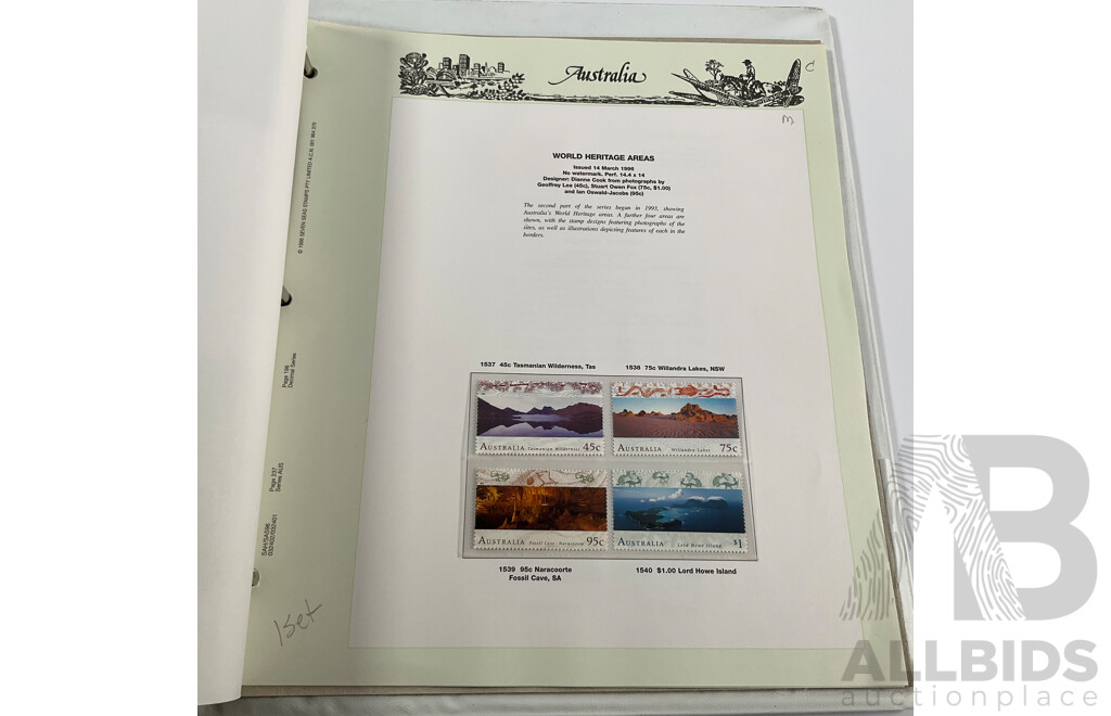 Australian VST and Seven Seas Album of Mint and Cancelled Stamps and Mini Sheets, Spanning 1996 to 2000