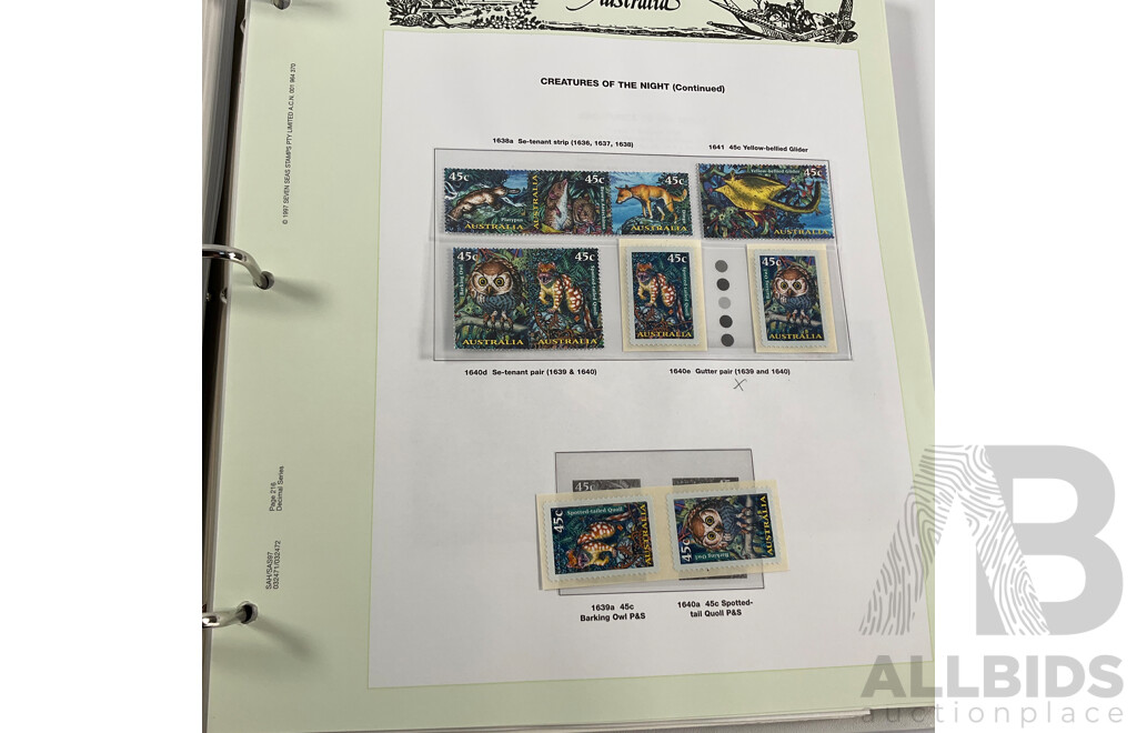 Australian VST and Seven Seas Album of Mint and Cancelled Stamps and Mini Sheets, Spanning 1996 to 2000