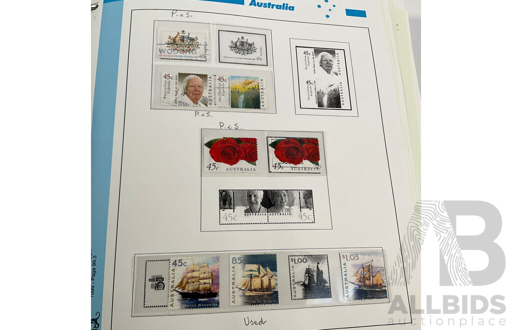 Australian VST and Seven Seas Album of Mint and Cancelled Stamps and Mini Sheets, Spanning 1996 to 2000