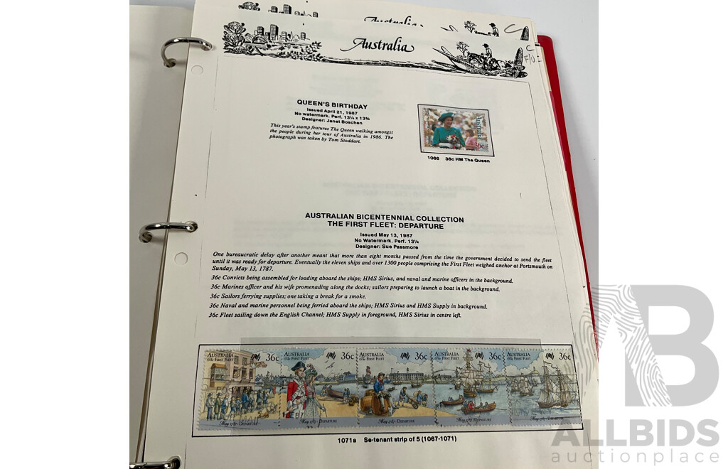 Australian VST Album of Cancelled Stamps Spanning 1987 to 1989
