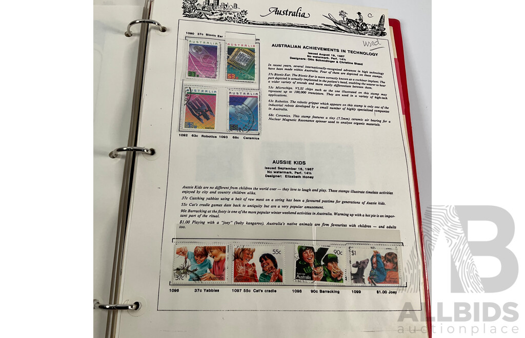 Australian VST Album of Cancelled Stamps Spanning 1987 to 1989