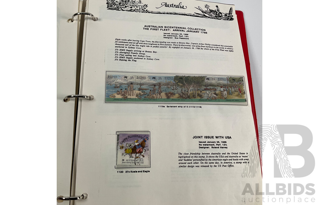 Australian VST Album of Cancelled Stamps Spanning 1987 to 1989