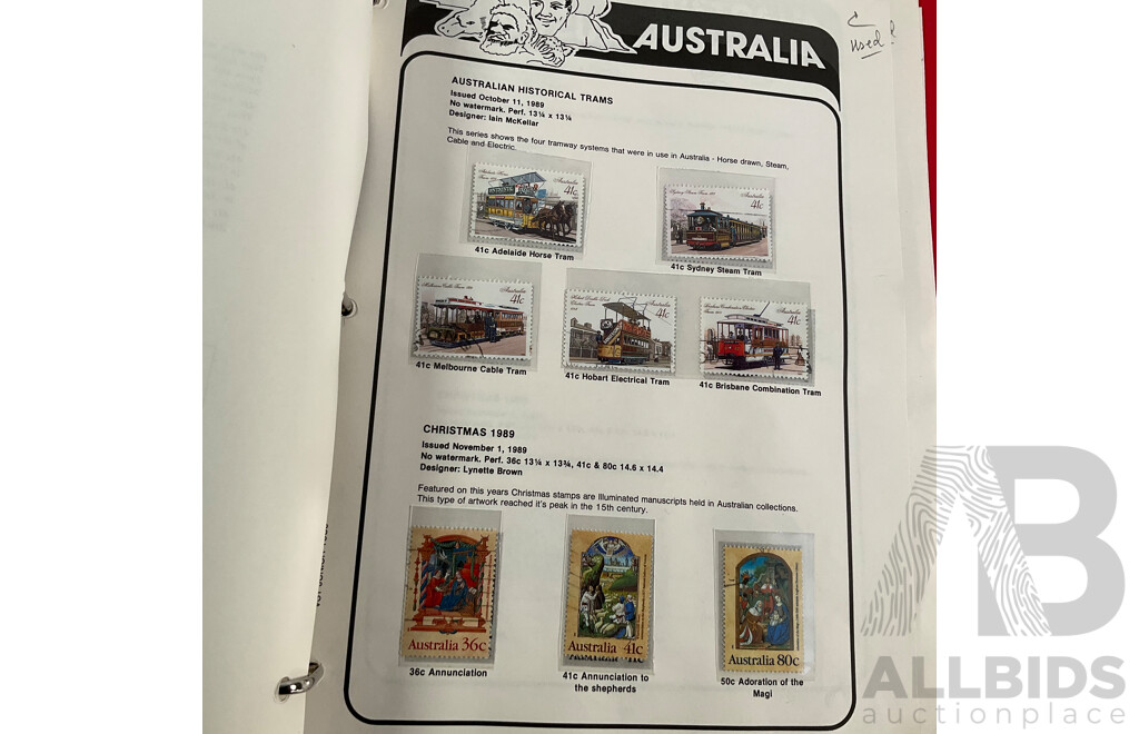 Australian VST Album of Cancelled Stamps Spanning 1987 to 1989